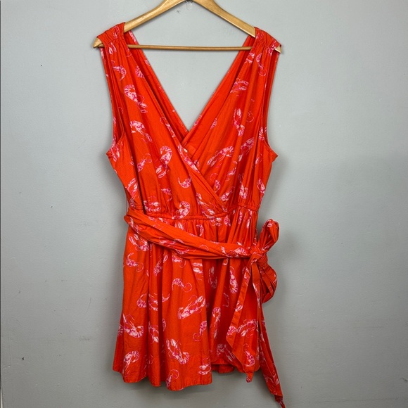 Anthropologie Maeve Plus Size Mainely Lobster Wrap Mini Dress Sz 2X - Picture 5 of 16